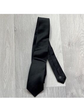 DUCHAMP LONDON BLACK SATIN TIE SCARF MENS